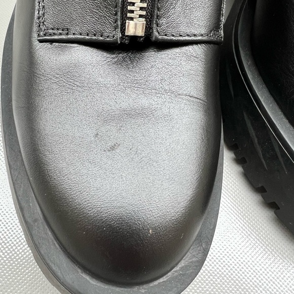 Zara Leather Zippered Lug Sole Boots - Picture 10 of 11